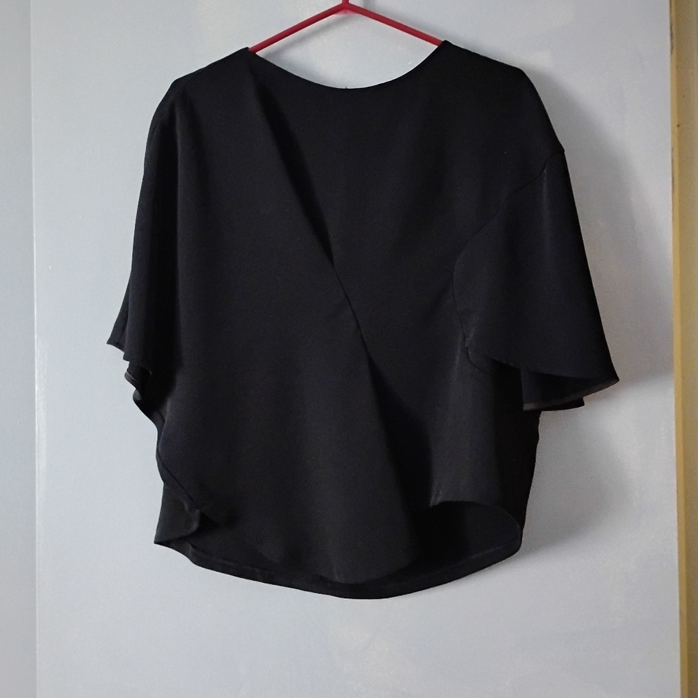 ENFOLD Japan Navy Blue Draped Top 38 S